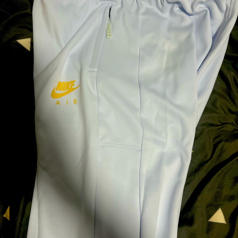 Nike Air Light Blue Pants with Yellow Logo